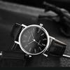 Luxury Leather Strap Analog Watches Men Business Wrist Watch Ultra Thin Quartz Wristwatch Clock Men Women Casual Simple Watch