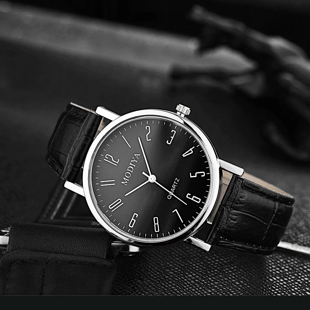 Luxury Leather Strap Analog Watches Men Business Wrist Watch Ultra Thin Quartz Wristwatch Clock Men Women Casual Simple Watch