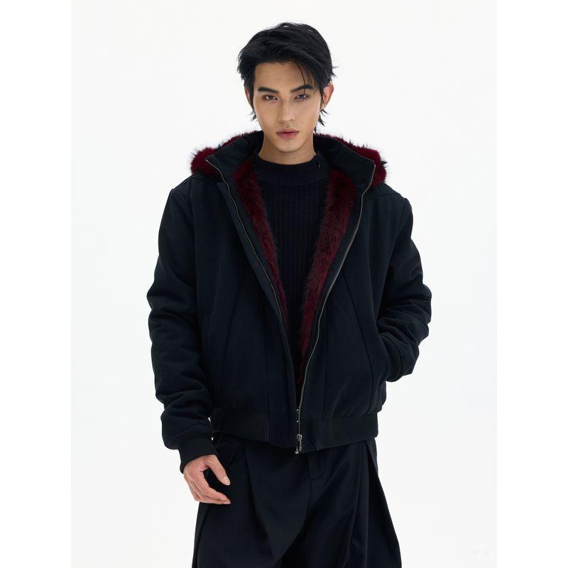 American-Style Winter Padded Jacket with Fleece Lining, Thickened Deconstructed Cotton Coat for Men and Women, High-End Loose Hooded Outerwear, Trendy