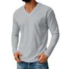 Men's V-Neck Long Sleeve Casual Shirt for Everyday Comfort
