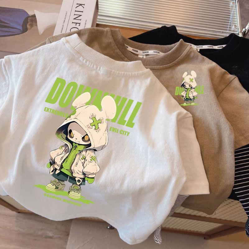 Summer Boys Pure Cotton Short Sleeve T Shirt Thin Korean Cool Versatile Top