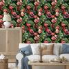 Flamingos wallpaper roses flowers and green for living room and bedroom 50x1000