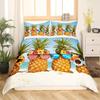 Pineapple Duvet Set Tropical Fruit Beach Print Bedding Set Teen Bedroom Decoration Three-Piece Set