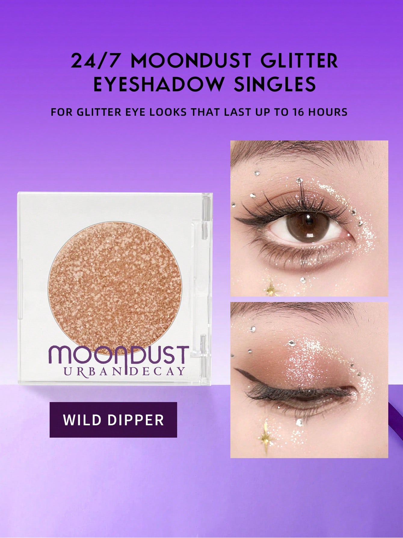 

Urban Decay Тени для век Moondust - 16-часовая стойкость, мерцающий финиш (1,8 г) | Для глаз и хайлайтера WILD DIPPER