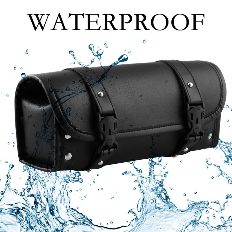 1 Pc Universal Motorcycle Waterproof Tool Bag Leather Travel Pouch Front Luggage Bag for Harley Bobber/Suzuki/Honda/Yamaha