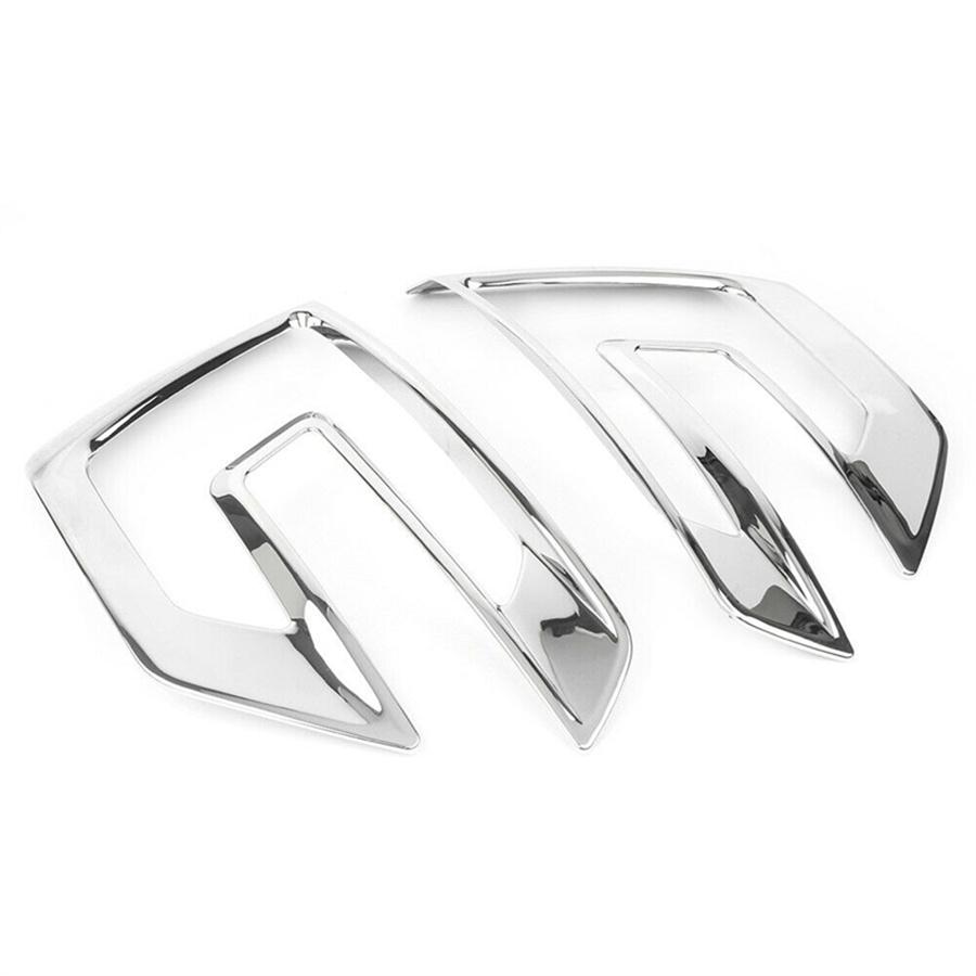 2Pcs Silver Front Fog Lamp Cover Trim Accessories For Ford Explorer 2016-2017 Us