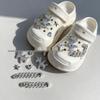 New Style Silver Rhinestone Unicorn Clog Shoe Decoration Set