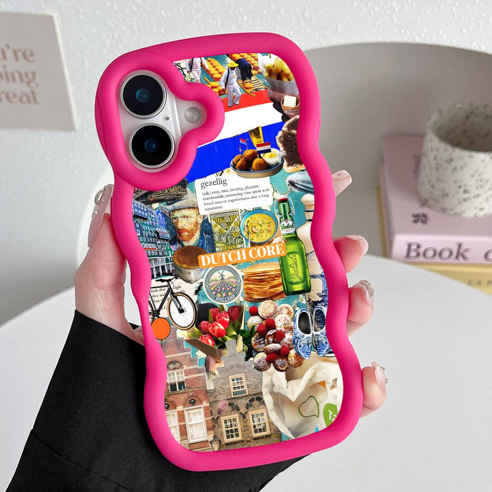 Netherland Dutch Flag Wavy Edge TPU Mobile Phone Case for iPhone 17 16 15 14 13 12 11 Air Pro Max Plus Colorful Cover