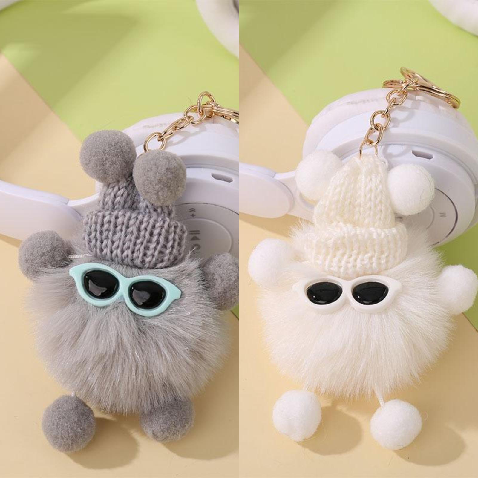 

Милый пушистый шарик кукла плюшевый брелок подвеска для сумки белый