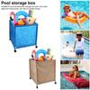 Swimming Pool Storage Box with 4 Swivel Casters Large Capacity Easy Assembly Storage Basket Swimming Balls Floats Toys Container