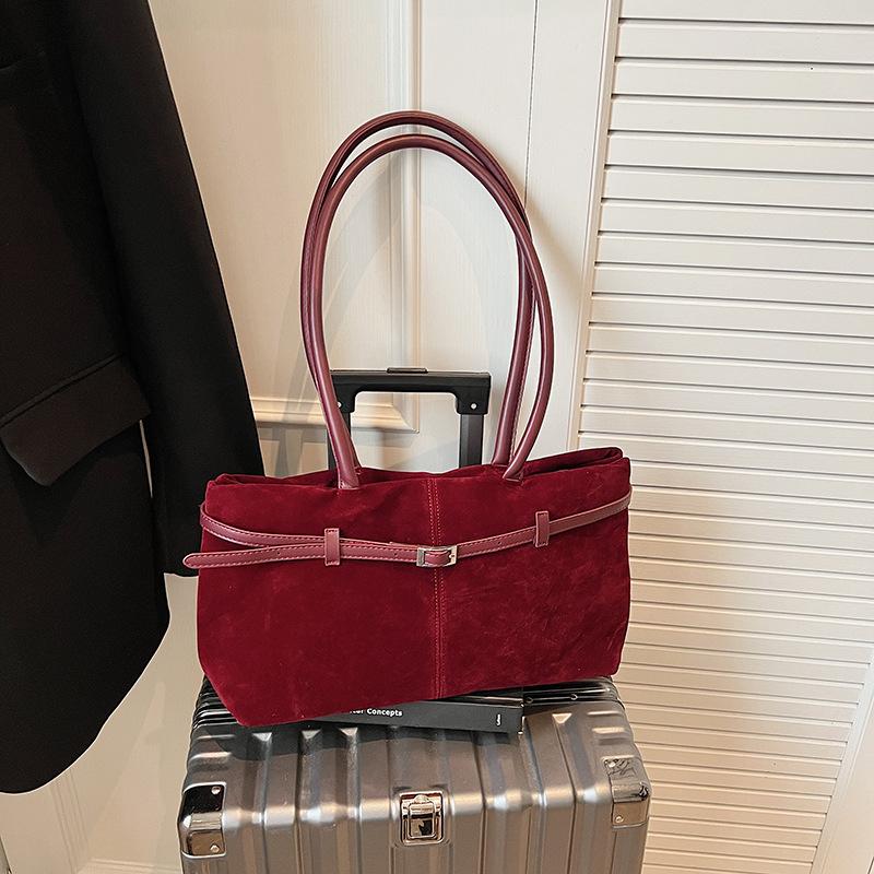 Large capacity casual temperament commuter tote bag 2025 trendy women's Korean version ins shoulder bag fashion trendy high sense