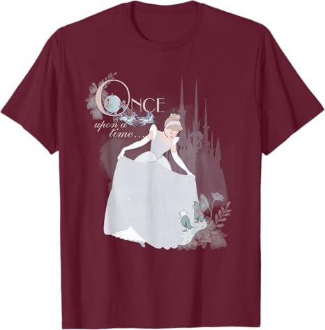 Hot Fashion Casual Disney Princess Cinderella Vintage Once Upon A Time T-Shirt S-4XL Four Seasons XL