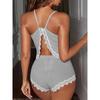 2023 Sexy European & American Women's Summer Camisole and Shorts Pajama Set with Back Slit