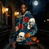 Men's Halloween Printed Long Sleeve Pullover Hoodie