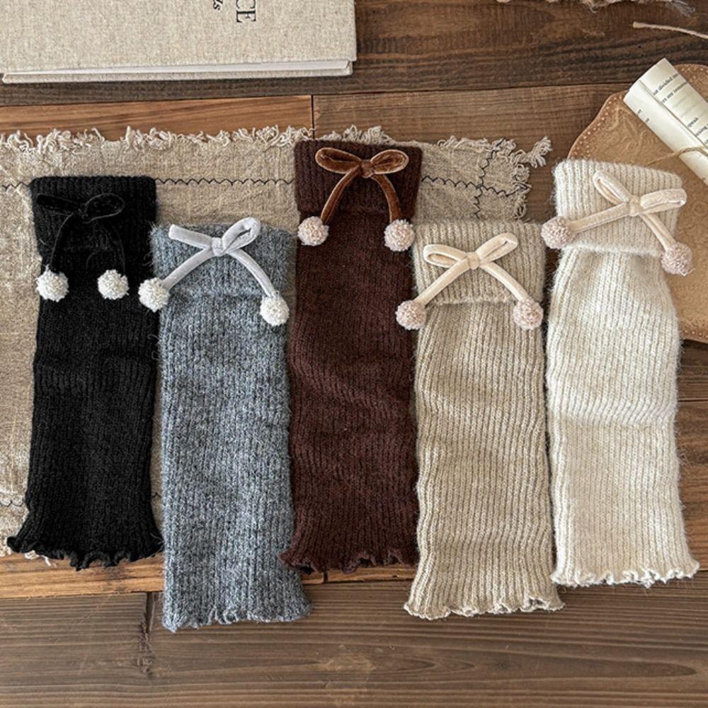 Bow Children's Leg Warmers Harajuku Kids Long Socks Casual Lolita Knitted Socks Lady