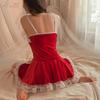 Yi Yue Lingerie: Sexy Christmas Hot Maid Role Play Lace Seduction Set