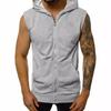Men's Summer Slim Fashion Fitness Sports Sleeveless Vest Hooded Cardigan Jacket