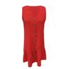 Summer Dress V-Neck Sleeveless Single-Breasted Solid Color Mini Dress Solid Color Loose