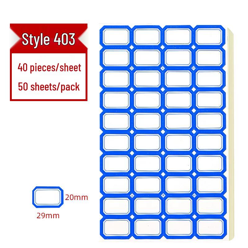 50 Sheets Self-Adhesive Blank Labels for Handwritten or Name Stickers