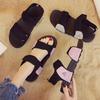 Sommerschuhe Damen Sandalen Ferien Flache Mode Damen Sandalen Dicke Sohle Rutschfest Weich Rosa Schwarz Übergröße 42