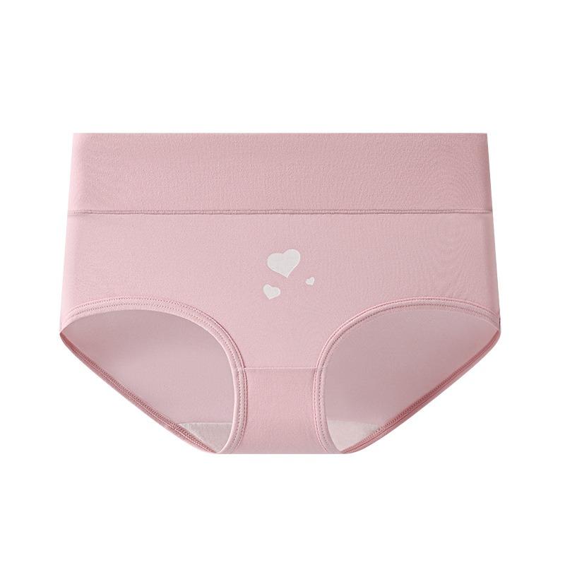 Women's Cotton Printed Breathable and Comfortable Briefs with No Marks Cute High Waisted Large Underwear