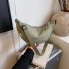 Casual simple dumpling bag nylon canvas bag female messenger bag versatile breast bag lightweight underarm bag
