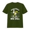 Funny Cartoon Pickle Pickleball Big Dill Print Casual T Shirt vintage Washed Top For Everyday Wear Versatile graphic Slightly