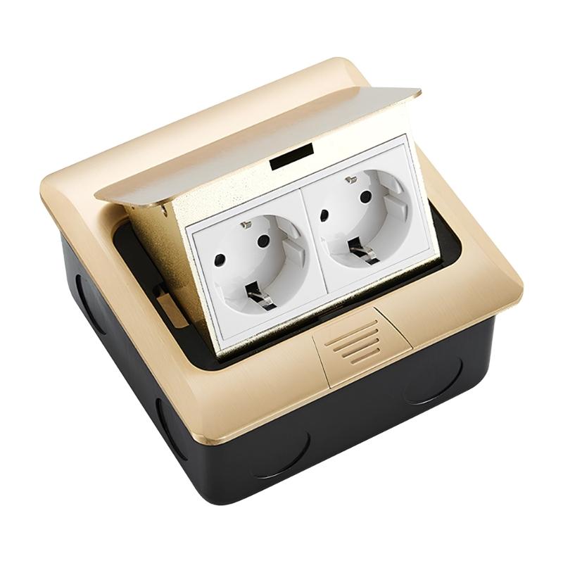 Waterproof 2 Way Floor Socket Flat Floor Concealed Socket Universal Power Outlet Electrical Switches For Home Office