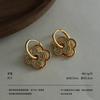 Gold and silver series zircon stud earrings two-color gold and silver hollow relief earrings light luxury cold shining versatile ears