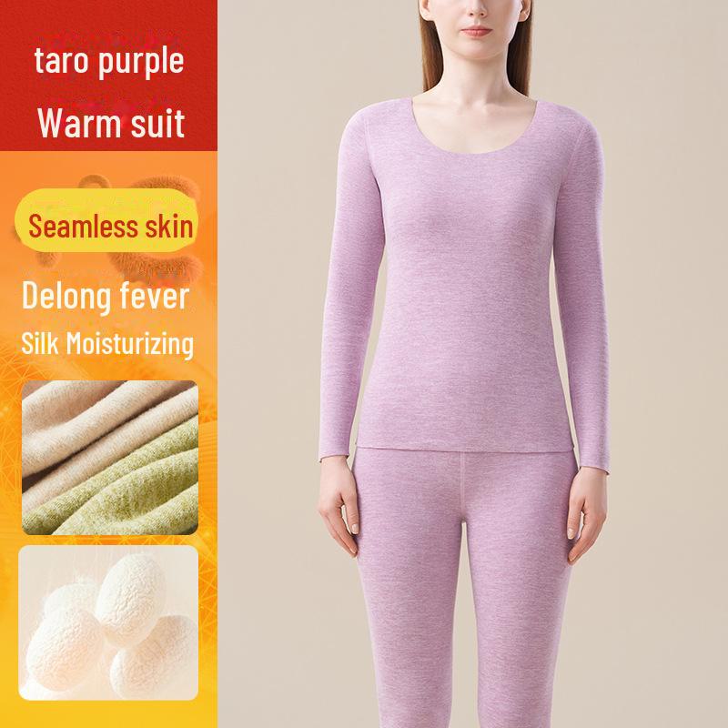 Dámská kašmírová hedvábná termoprádlová souprava: Německý samet, Silný, Útulný, Nezbytnosti pro podzim a zimu.