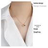 AG French Zircon & Diamond Heart Necklace - Mother-of-Pearl and Agate, Luxury Dog Design Clavicle Chain.