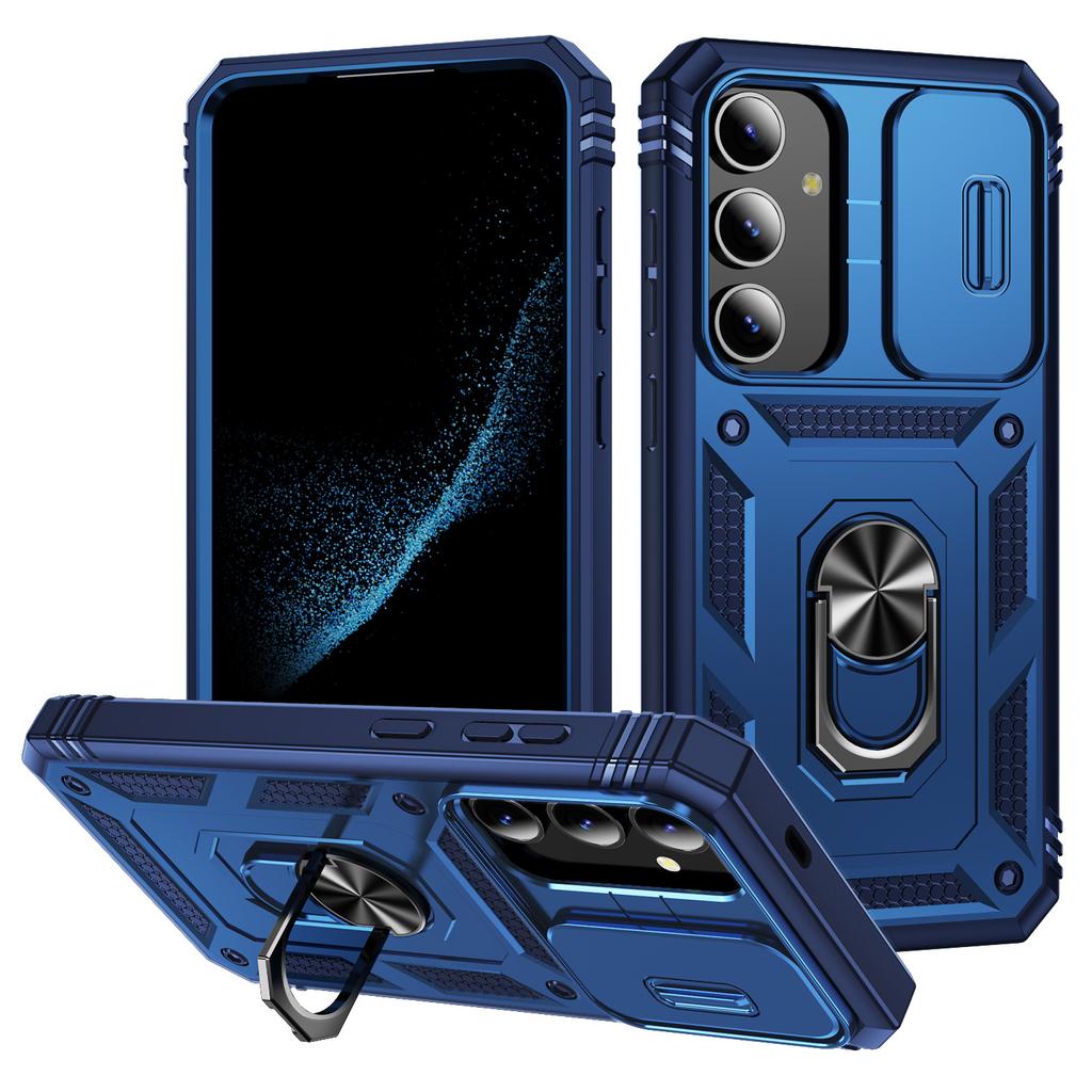 For Samsung Galaxy S25 Case TPU+PC Slide Camshield Kickstand Phone Cover