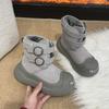Women's Large Size Soft Sole Heightening Winter Warm Fur One Anti-slip Snow Boots Plush Lined Ankle Boots Outdoor Sports Cotton Boots