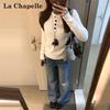 La Chapelle Women's Slim-Fit Mock Neck Knitted Base Layer