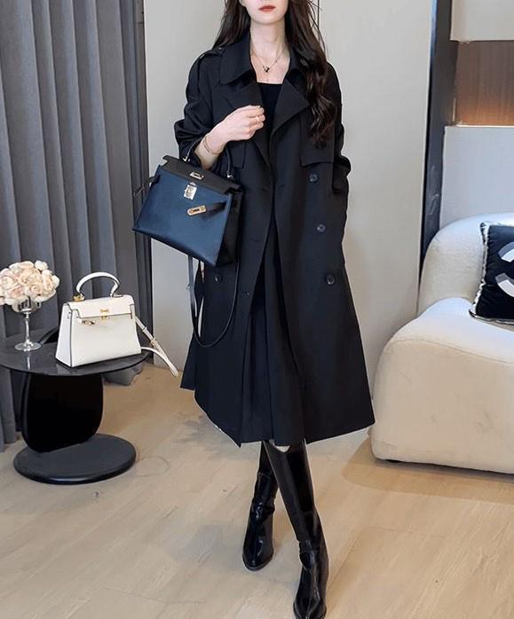 2025 Women's Mid-Length Double-Breasted Casual Trench Coat: Slimming, Versatile, and Stylish for Autumn