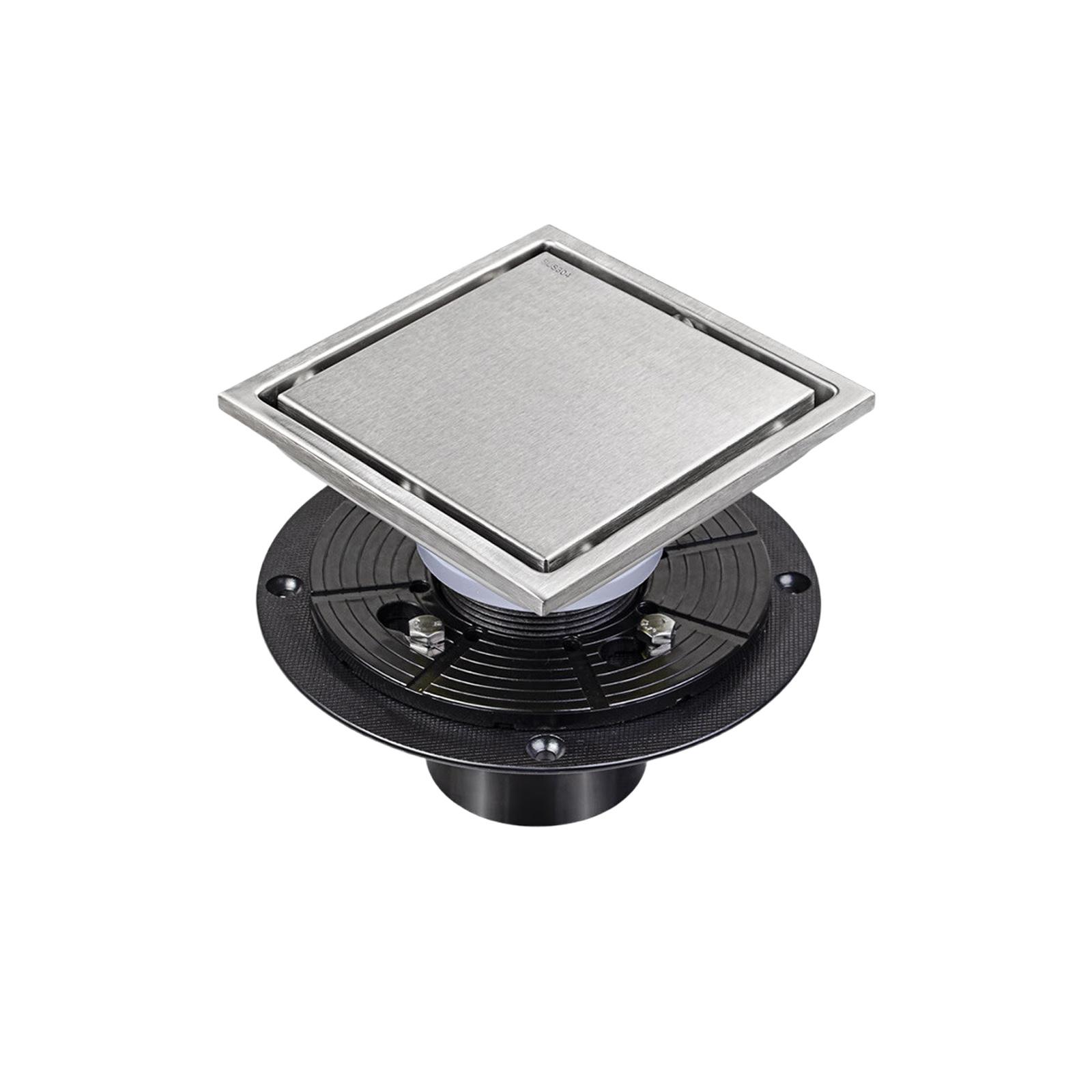 

Модернизированный квадратный слив для ванной 4 дюйма, конструкции, простые в обслуживании, современный квадратный напольный слив, слив с защитой от запаха для ванной 4 серебряный