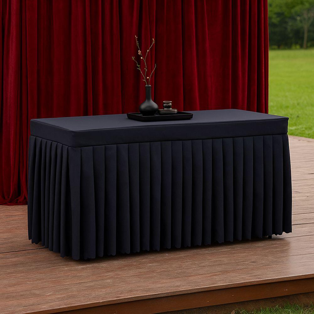 Solid Color Rectangle Table Skirts Soft Elastic Table Cloth Banquet Tablecloth  Banquet