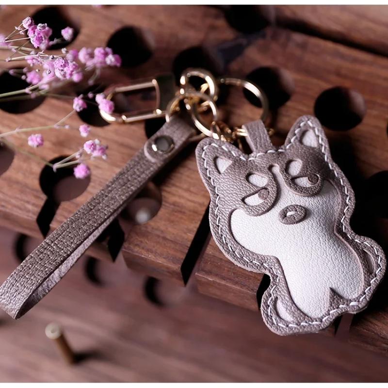 

Husky high-end keychain men s couple personalized creative handmade pendant