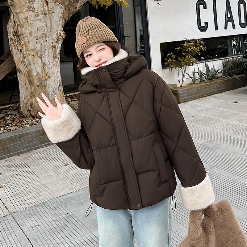 Podzim Zima Zahustit Teplá Parka Ženy Neformální Sladké Jednobarevné Velká kapsa Volná Kabát s kapucí Bundy Outwear