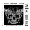 Tuniu Black Skull Bathroom Curtain, Vintage Skeleton Design, Unique Wall Decor, Gothic Style, Decorative Shower Curtain