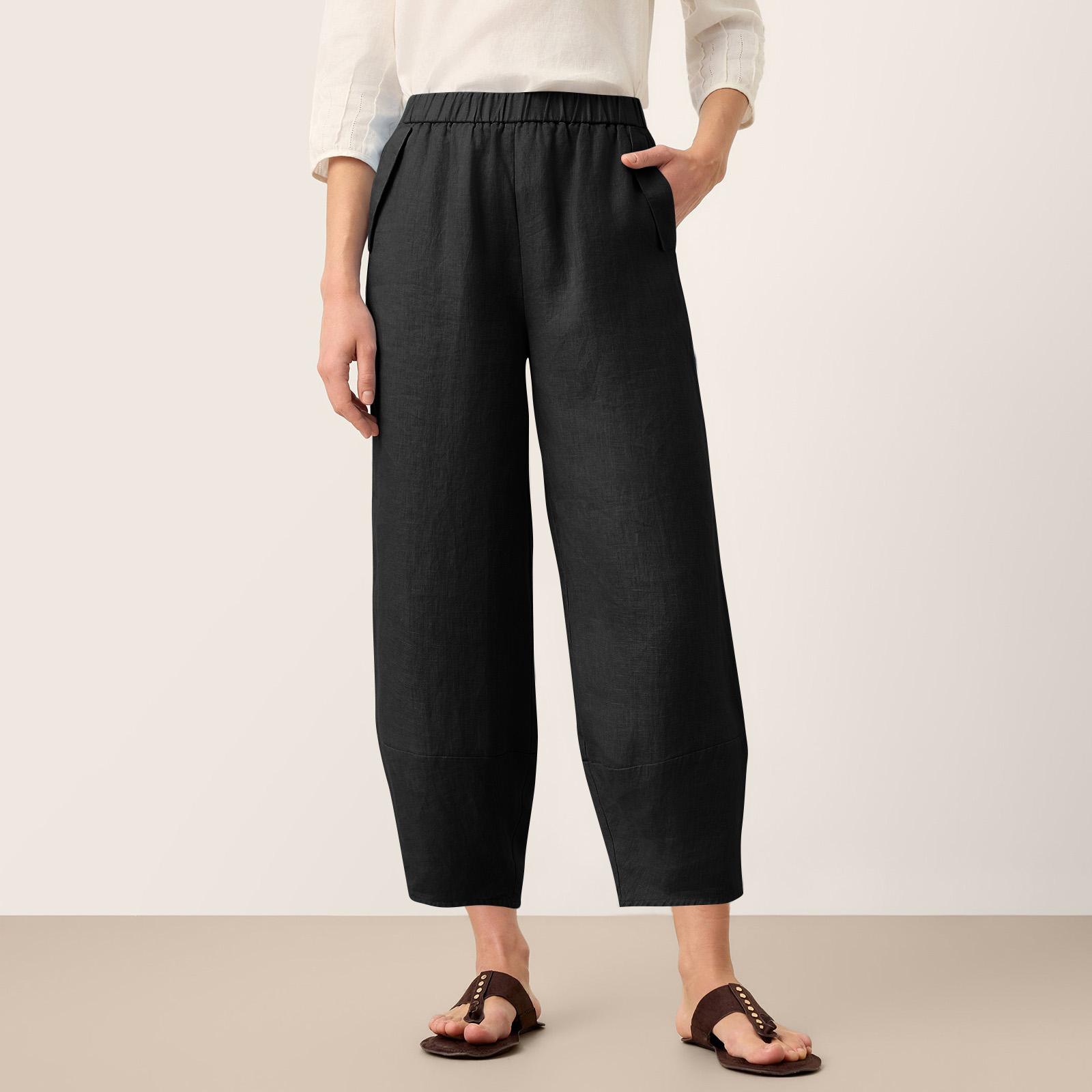 

Women s Fashionable Pants With Belt Loops: Casual Beach And Vacation Pants L чёрный