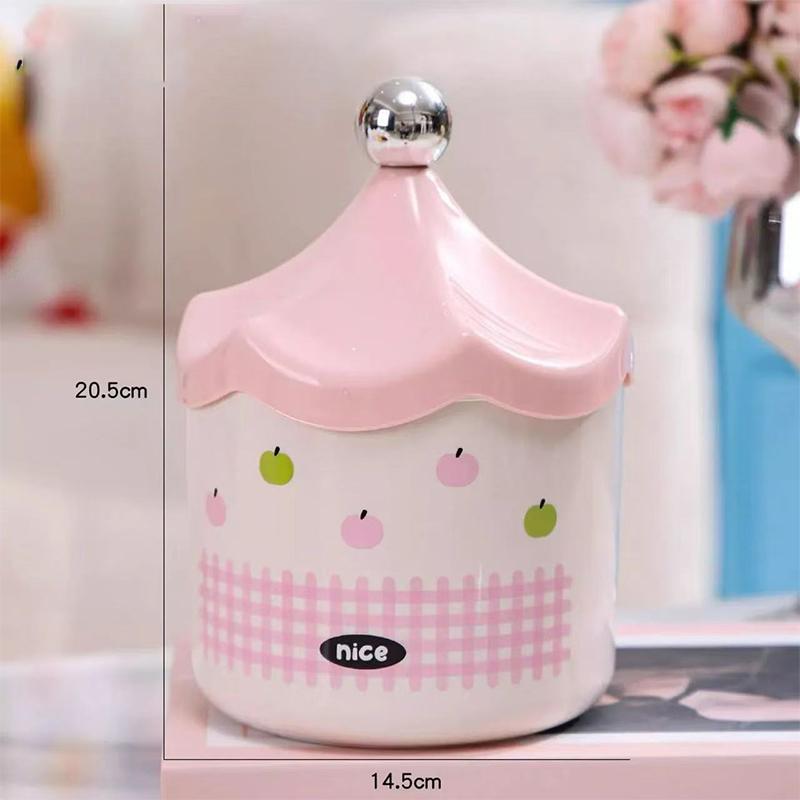 Креативный дофаминовый настольный ящик для хранения Большой вместимости Мультяшная настольная мусорная корзина с крышкой Органайзер для мелочей для студенток