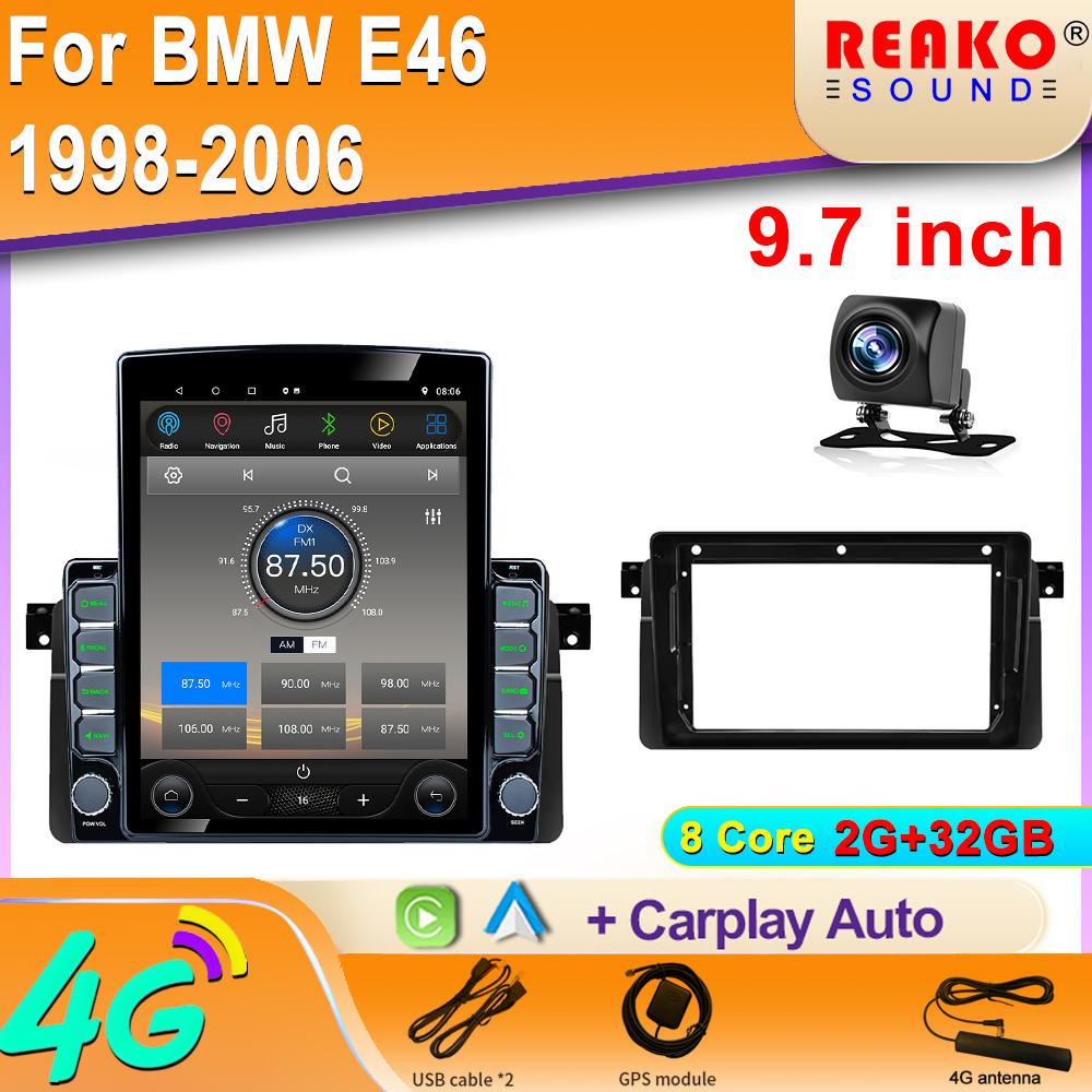 

9,7-дюймовый вертикальный экран Tesla Android автомобильное радио для BMW E46 M3 318i 1998-2006 мультимедийный плеер Carplay GPS навигация 8 core 2GB+32GB