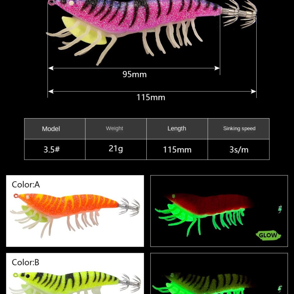 Fishing Tackle Shrimp Bait Jigs Hook Octopus Lure 2024 Wood Shrimp Lures  Simulation