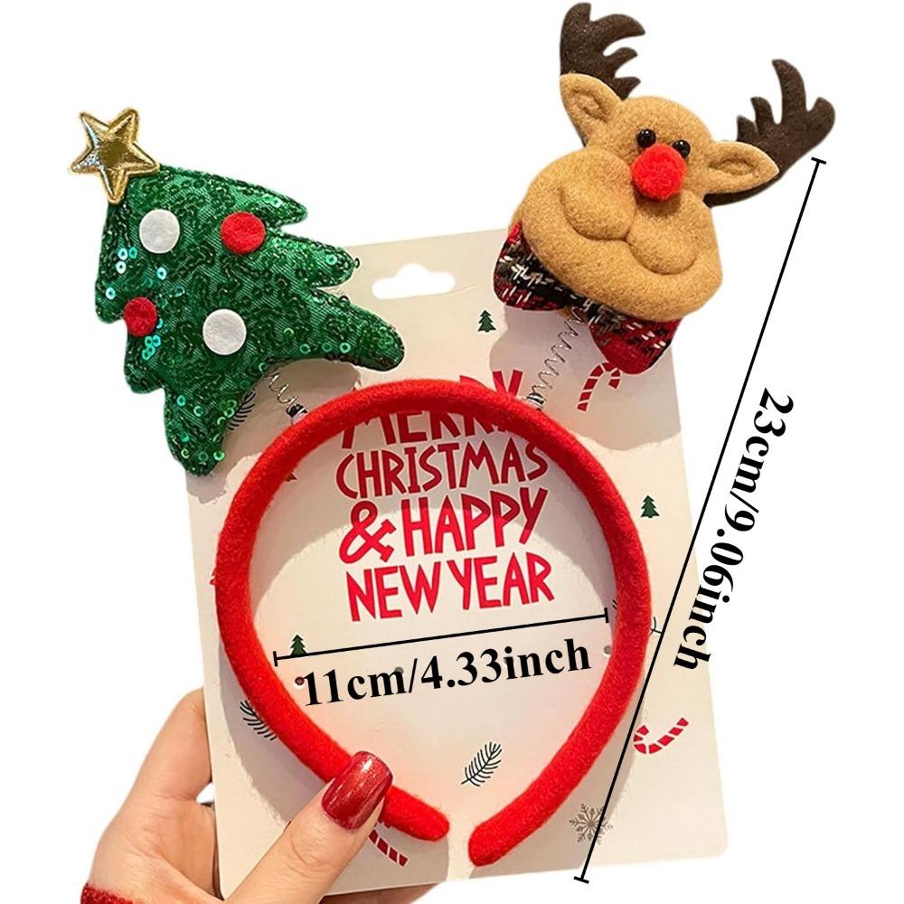 Christmas Head Toppers Antlers Christmas Tree Stylish Headband Merry Christmas Happy New Year Santa Claus Hair Band for Kids