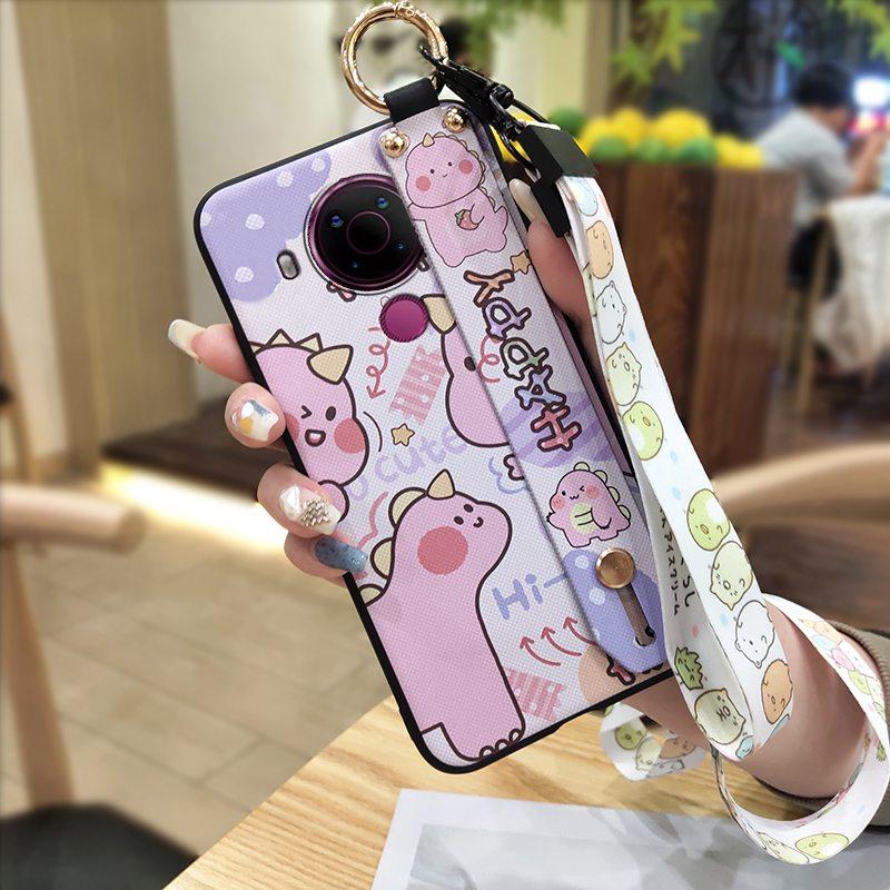 Fashion Design Phone Holder Phone Case For Nokia 5.4 Wrist Strap Cartoon Lanyard Protective Anti-knock Anti-dust Ring