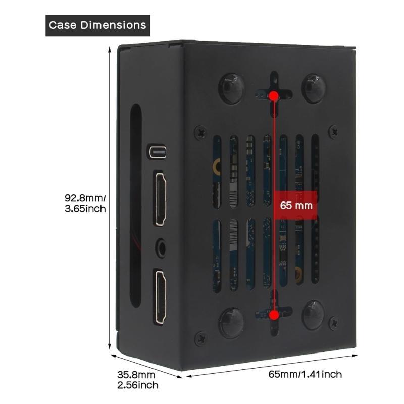 Protective Metal Case With Cooling Fan And Heatsinks For Orange Pi 5 (N515) Easy Access GPIO Ports