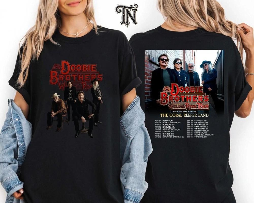 The Doobie Brothers Walk The Road Tour Dates 2025 Double sided Unisex TShirt Unisex T-Shirt XXL