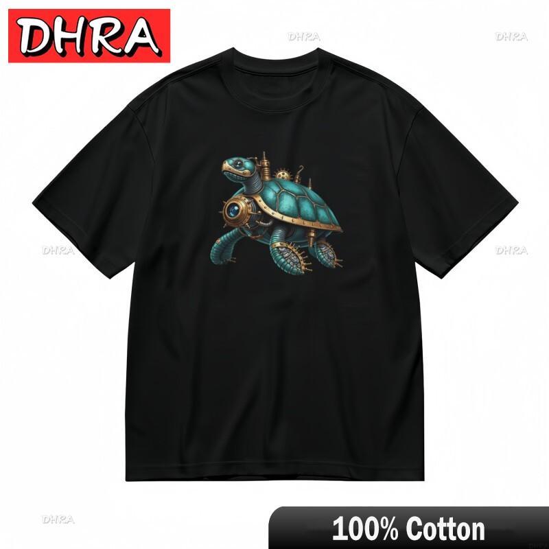 

Unisexs Classic TShirt Mechanical Tortoise Artwork with Metallic Pipes Cotton Tee Graphic Graphic T Shirts Slogan Clothes TShirt 4XL