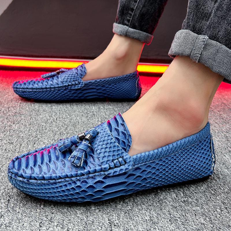 Cross2023 Men's Tassel Slip-on Loafers: Spring/Autumn Fashion, Large Size Outdoor Driving Shoes